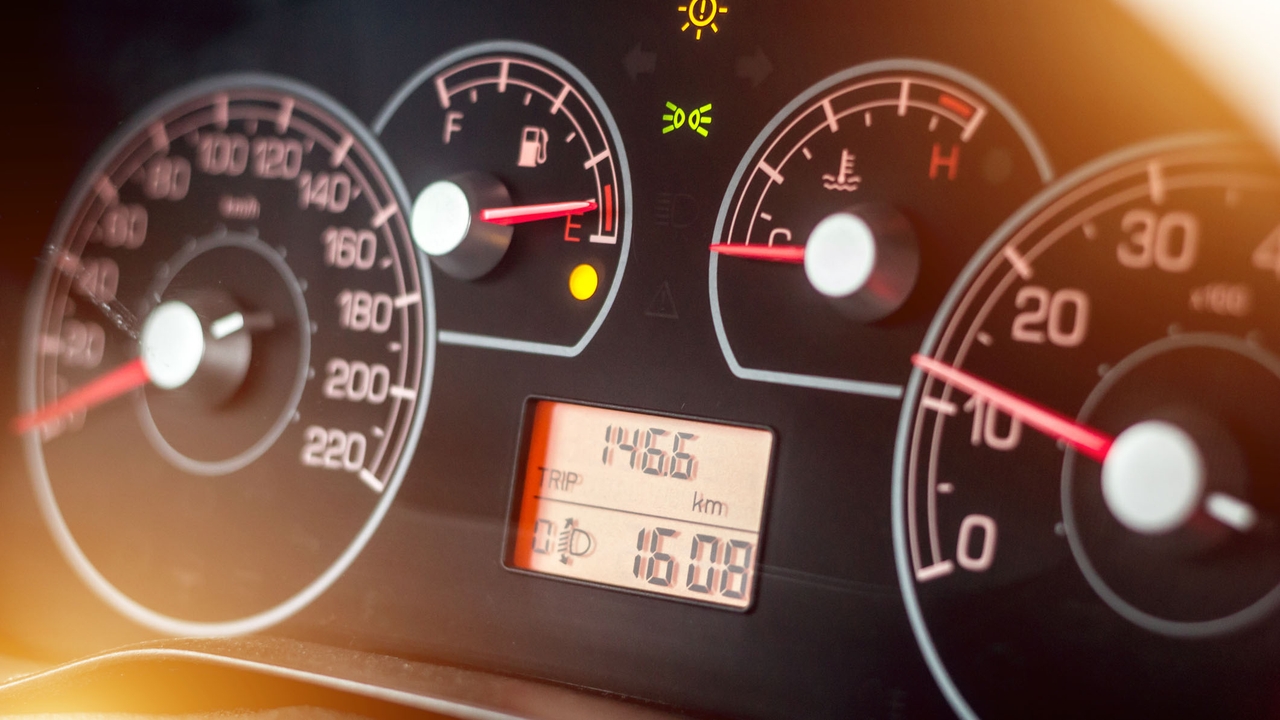 Stock photo of a car's dials