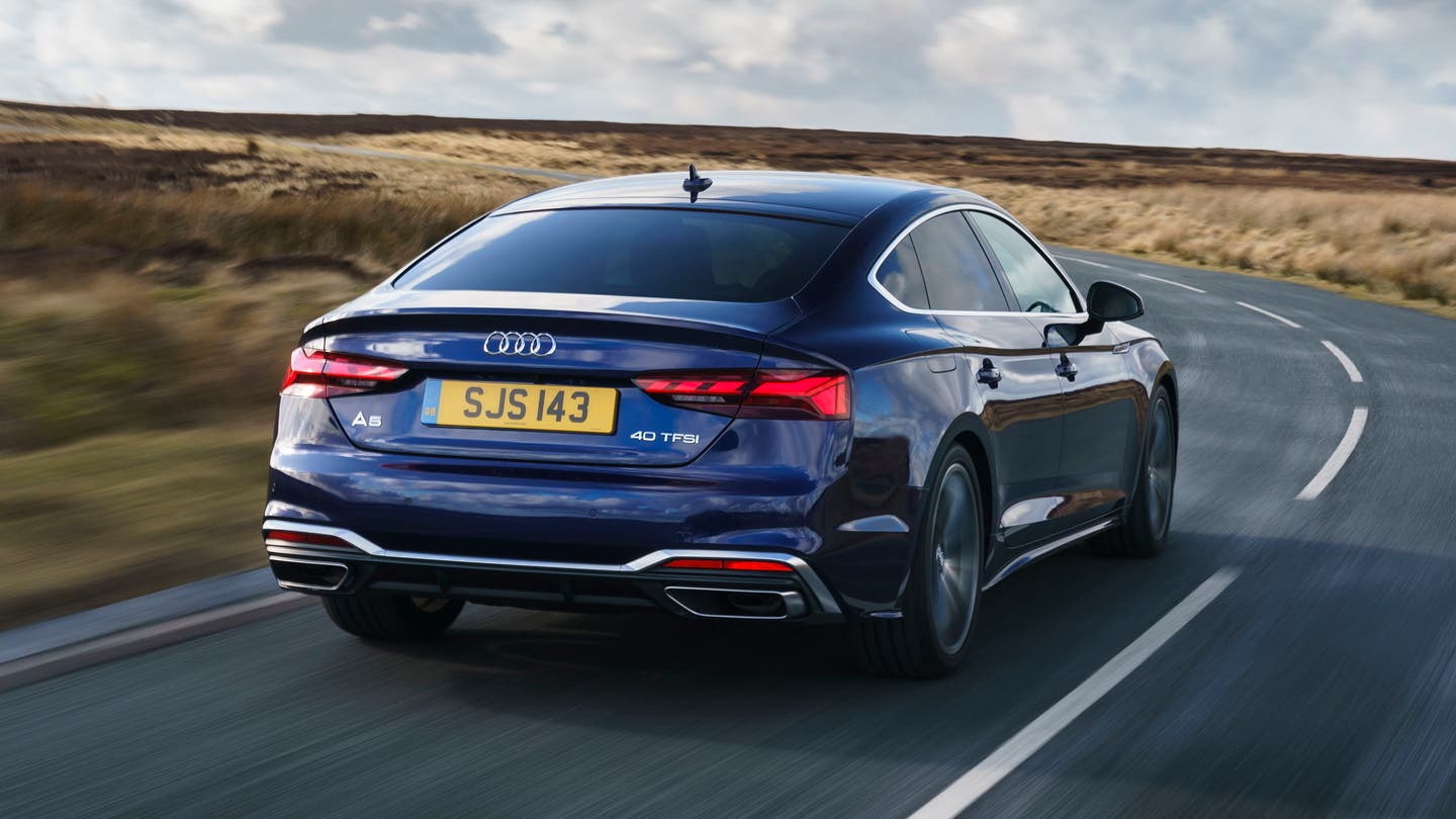 Audi A5 Sportback driving rear view