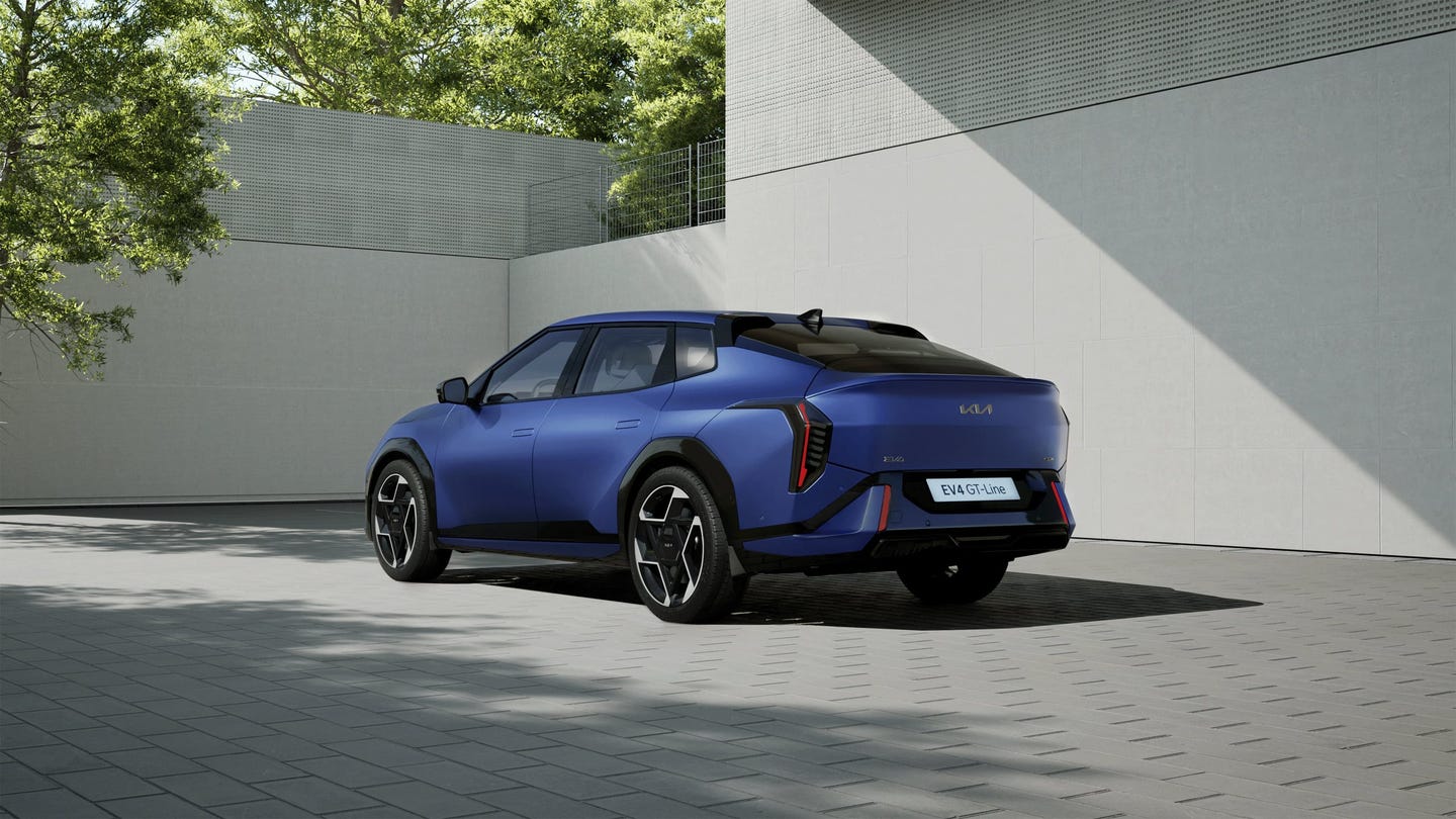 Kia EV4 saloon rear shot
