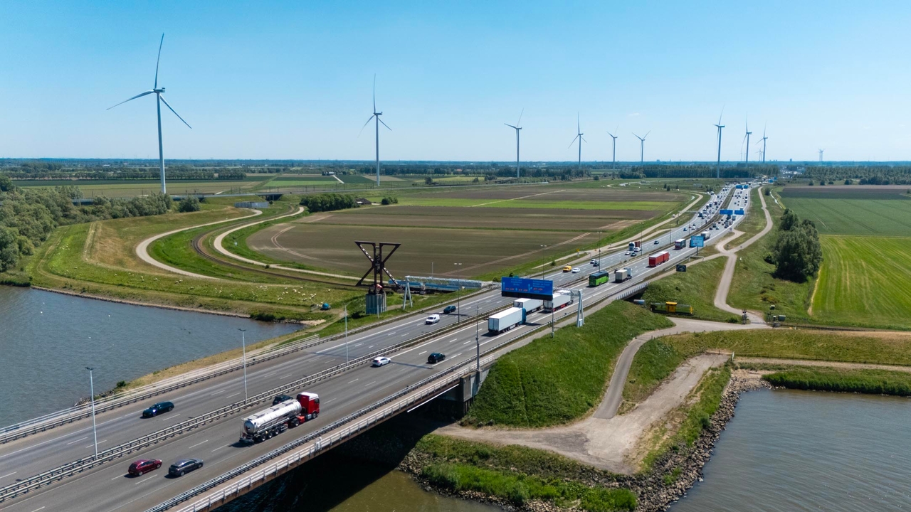 Dutch motorway, high view