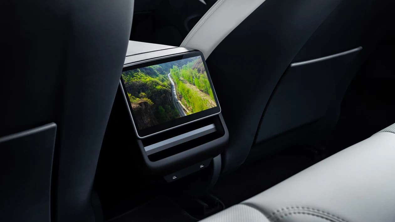 Facelifted Tesla Model 3 rear-seat screen
