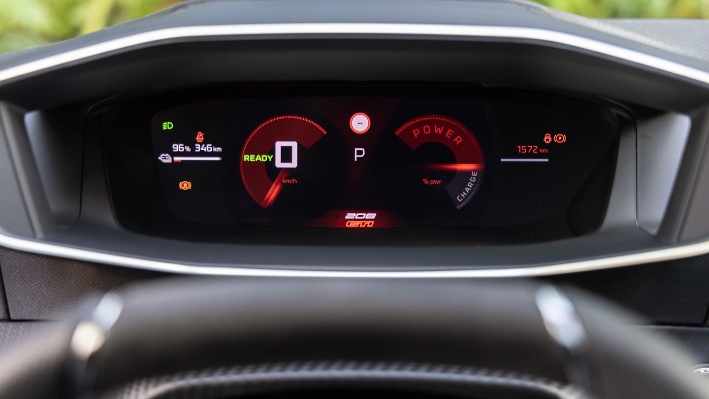 Peugeot E-208 GTi driver's display