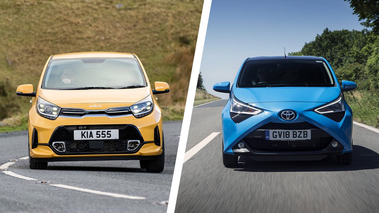 Kia Picanto vs Toyota Aygo front