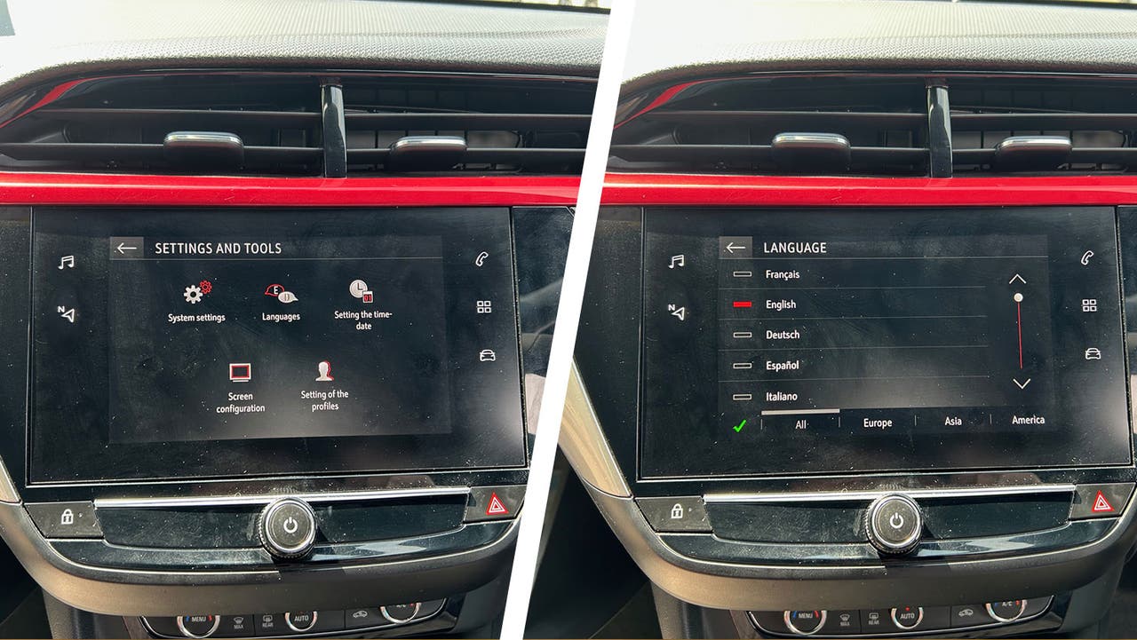 How to change language on Vauxhall Corsa