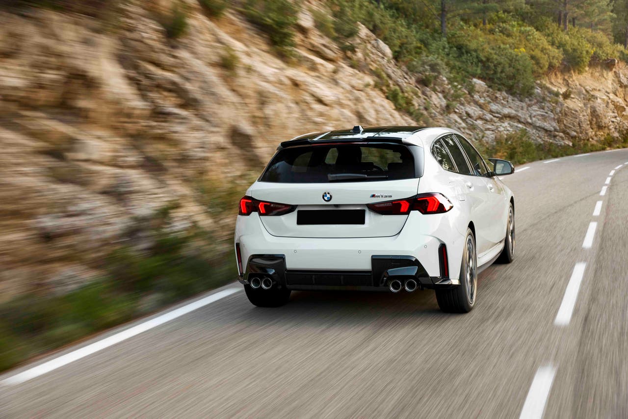 2024 BMW 1 Series M135 driving – rear view