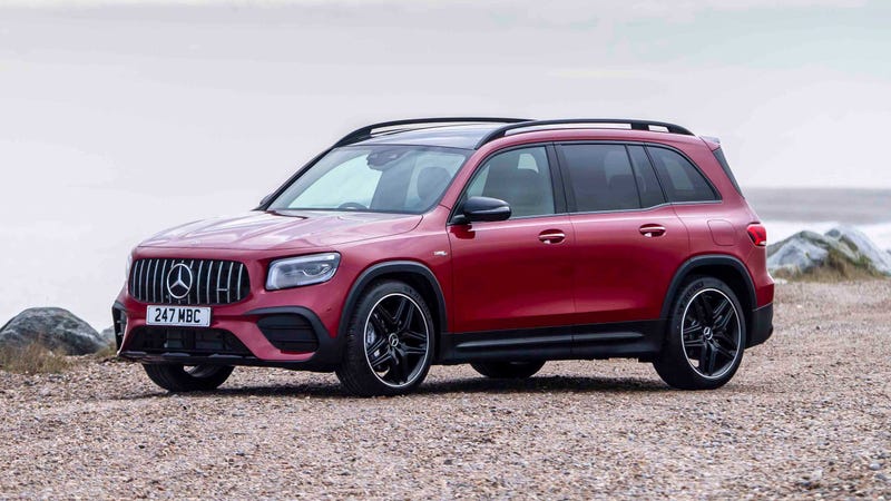 Mercedes-AMG GLB 35 on beach, static