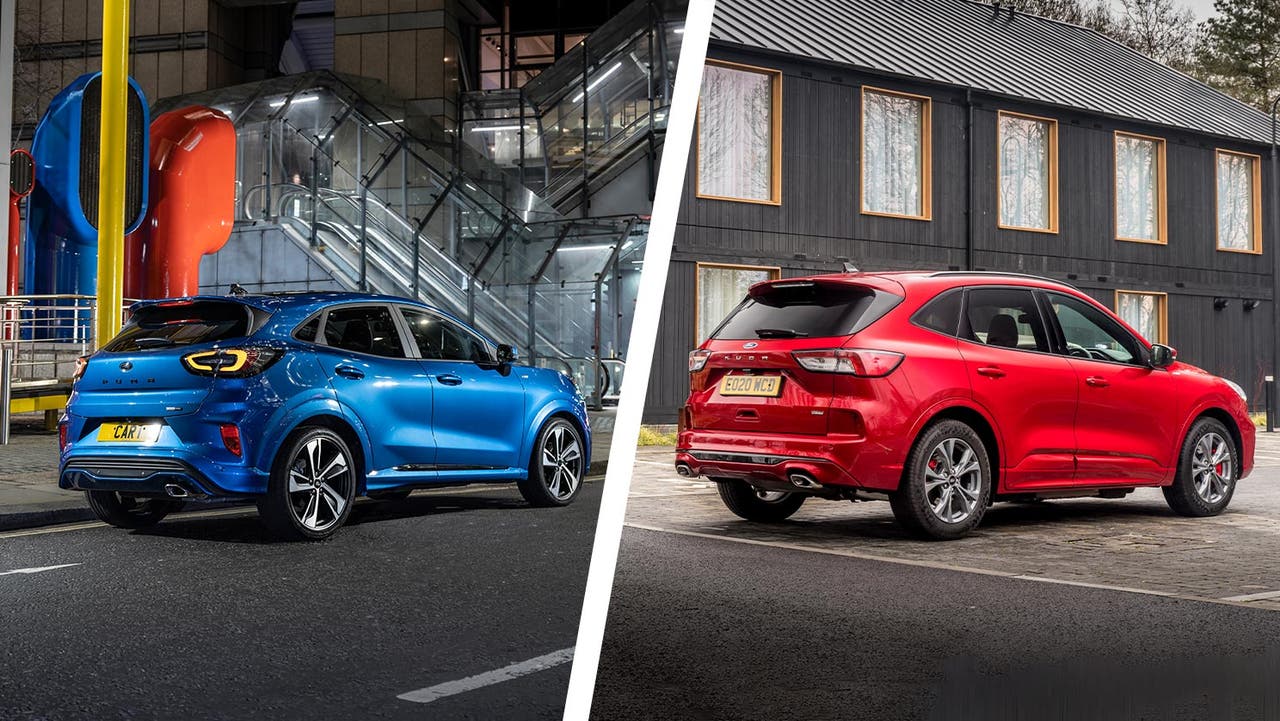 Ford Puma vs Ford Kuga rear three quarter