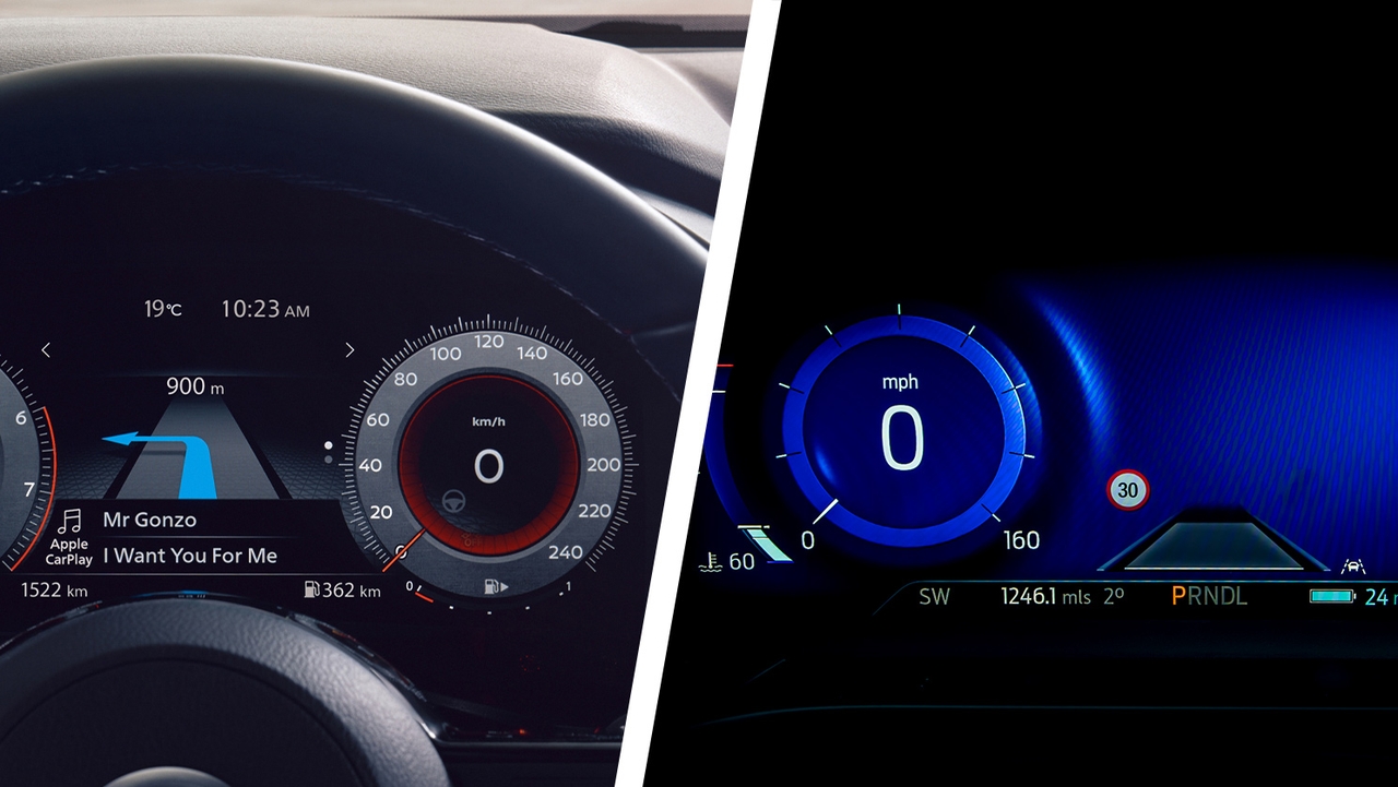 Nissan Qashqai vs Ford Kuga driver's dials