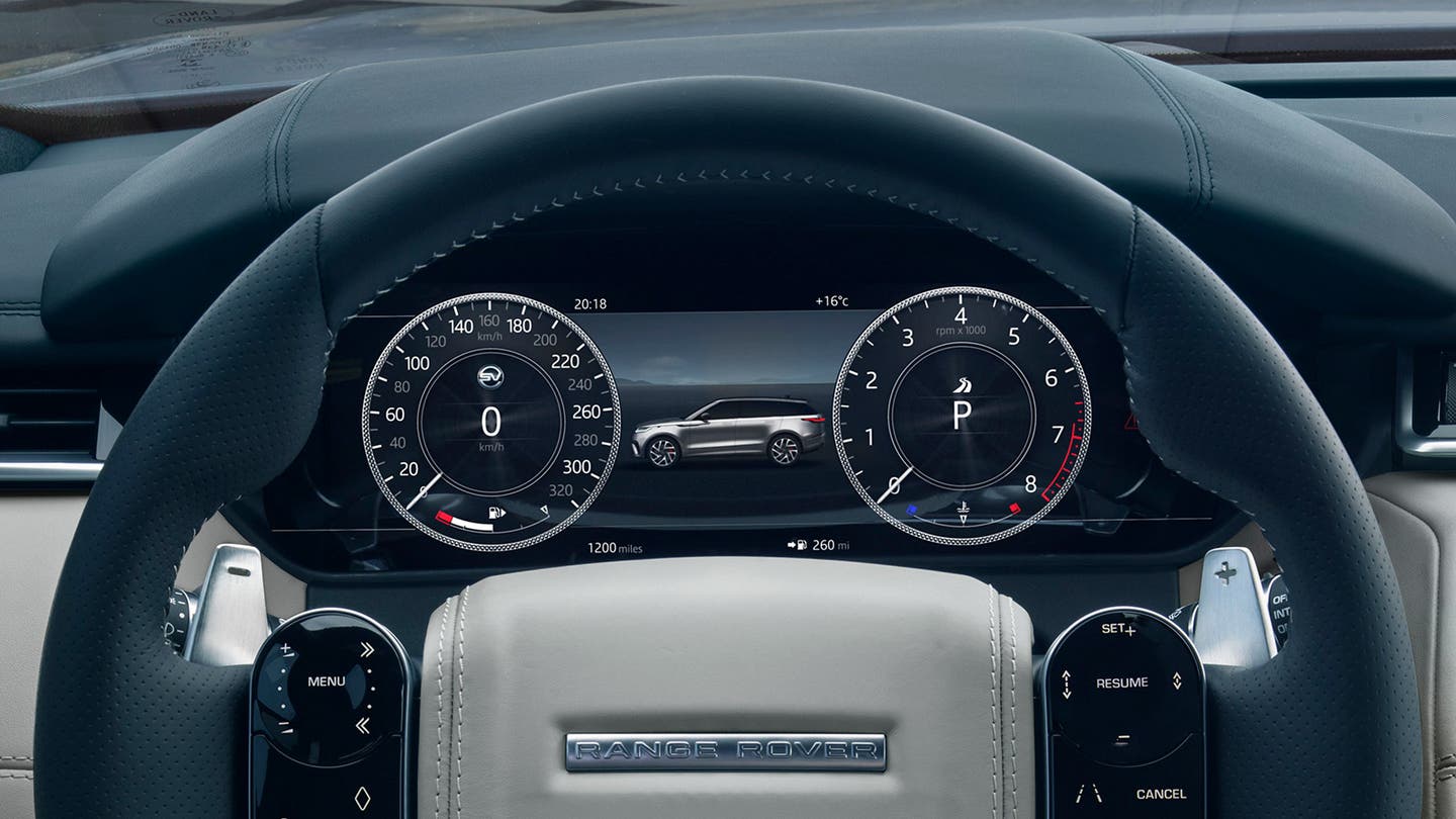 Range Rover Velar driver's dials