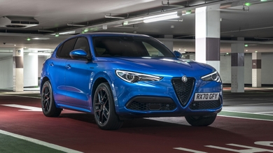 Alfa Romeo Stelvio in underground car park, front view