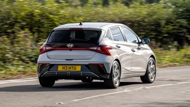 Hyundai i20 driving rear view