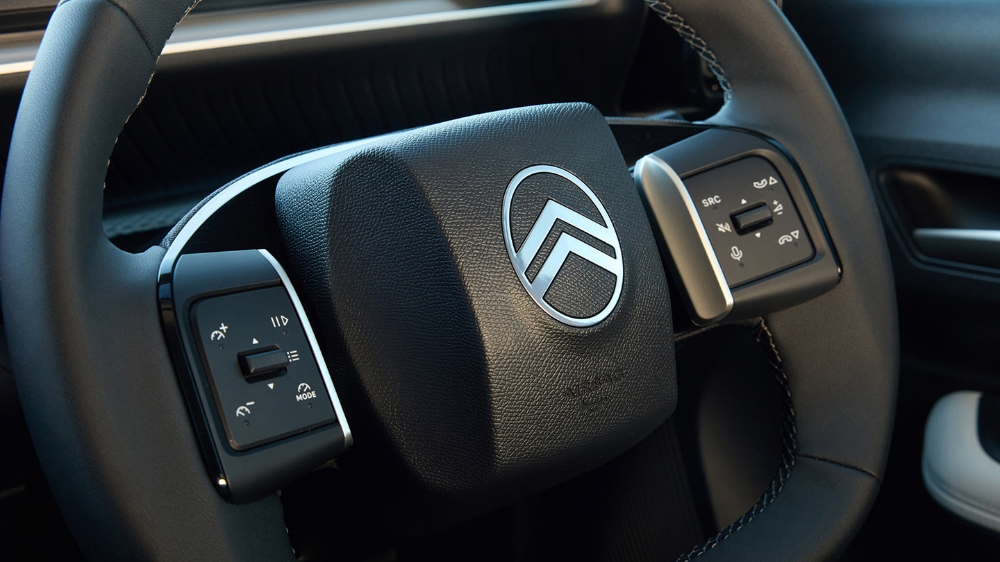 Citroen e-C3 review – steering wheel detail