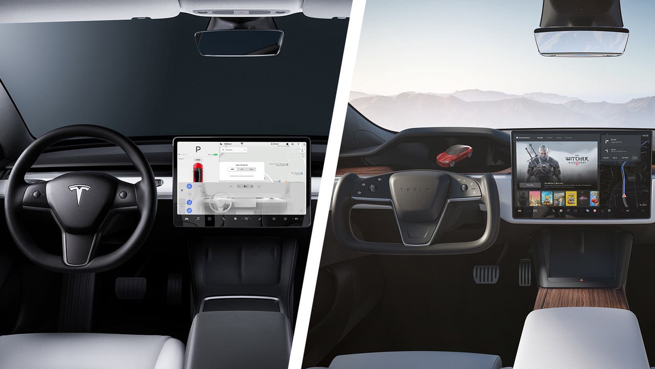 Tesla Model 3 vs Tesla Model S dashboard interior