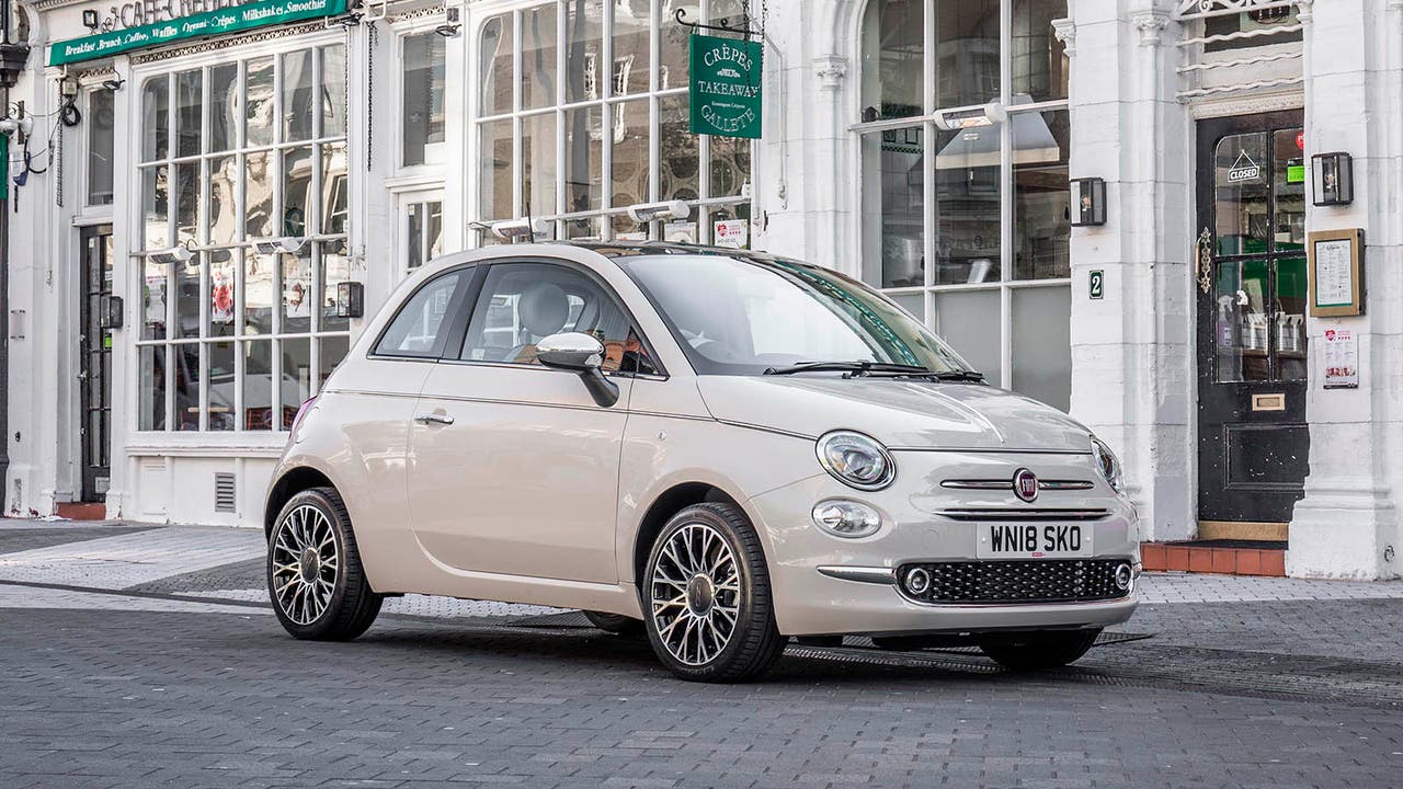 Fiat 500 in cream, static shot