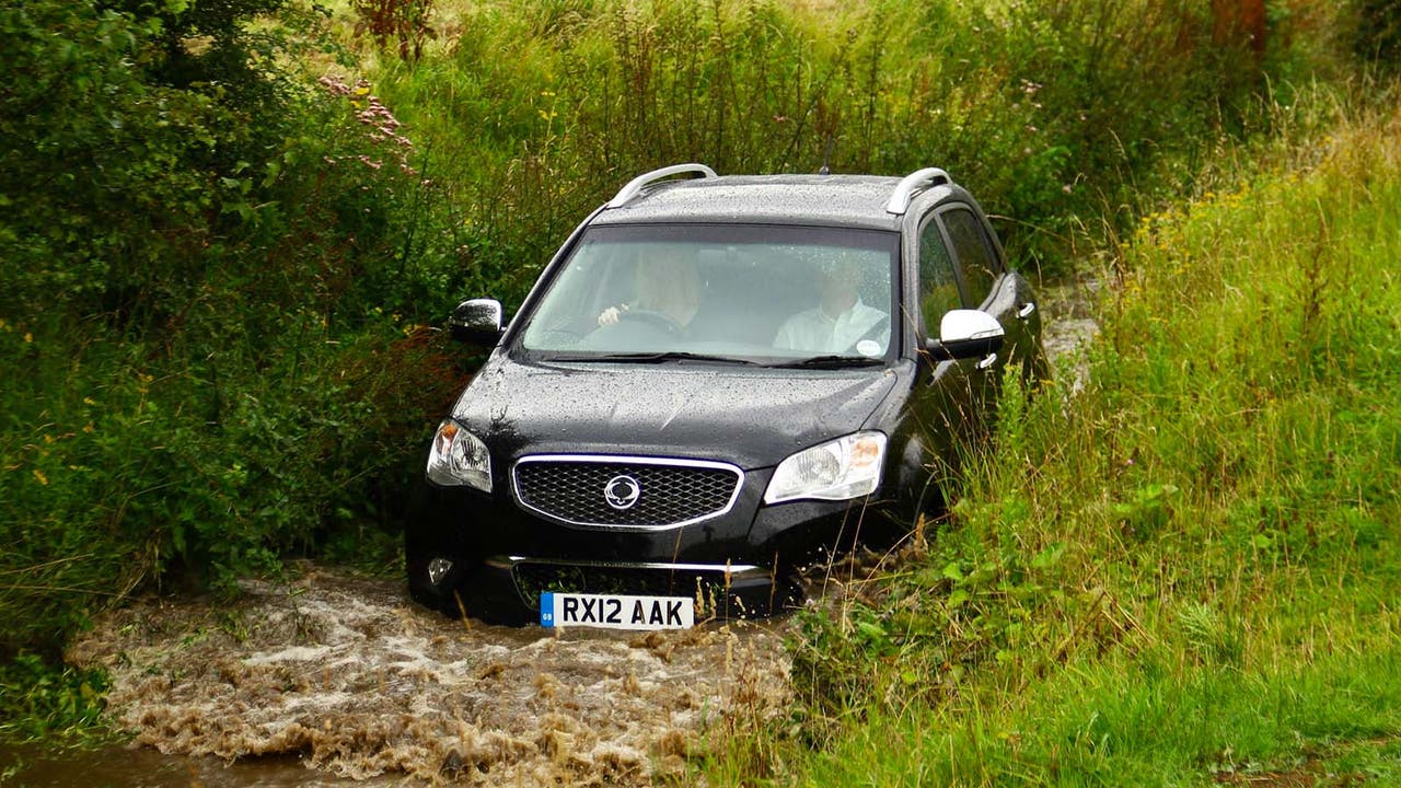 Ssangyong Korando driving through flood water