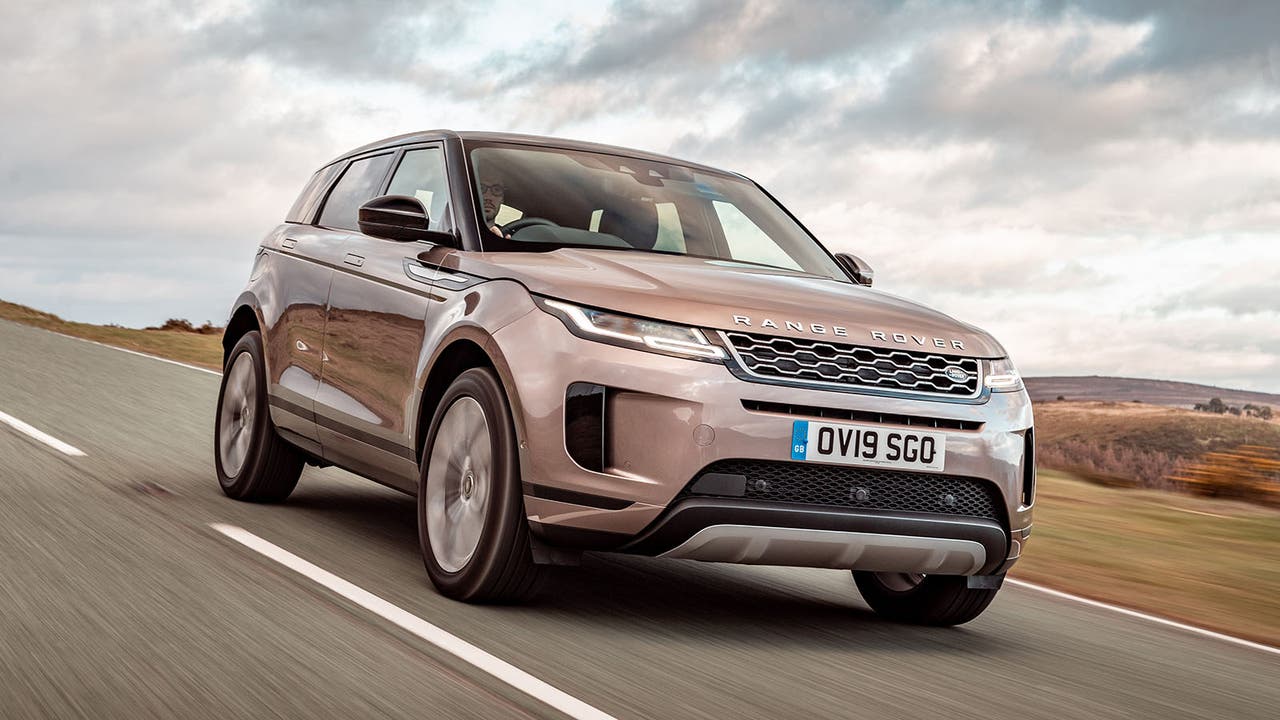 Range Rover Evoque in rose gold, driving shot