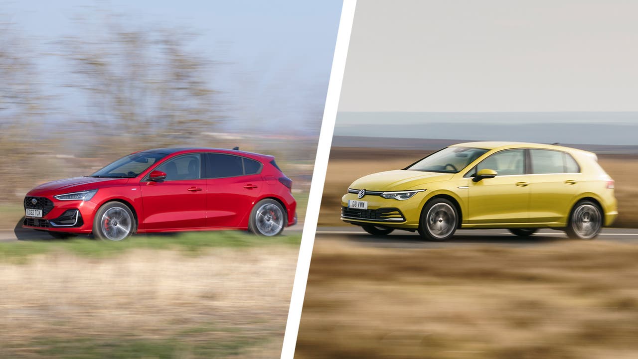 Ford Focus vs Volkswagen Golf side