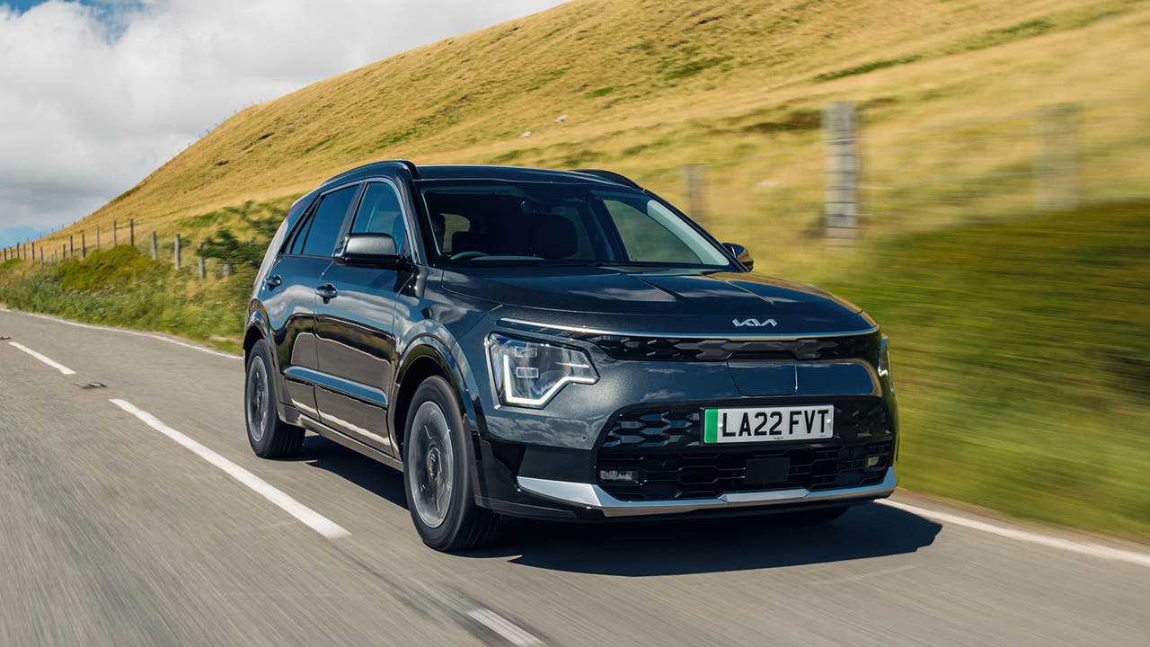 Kia Niro EV in grey, driving shot