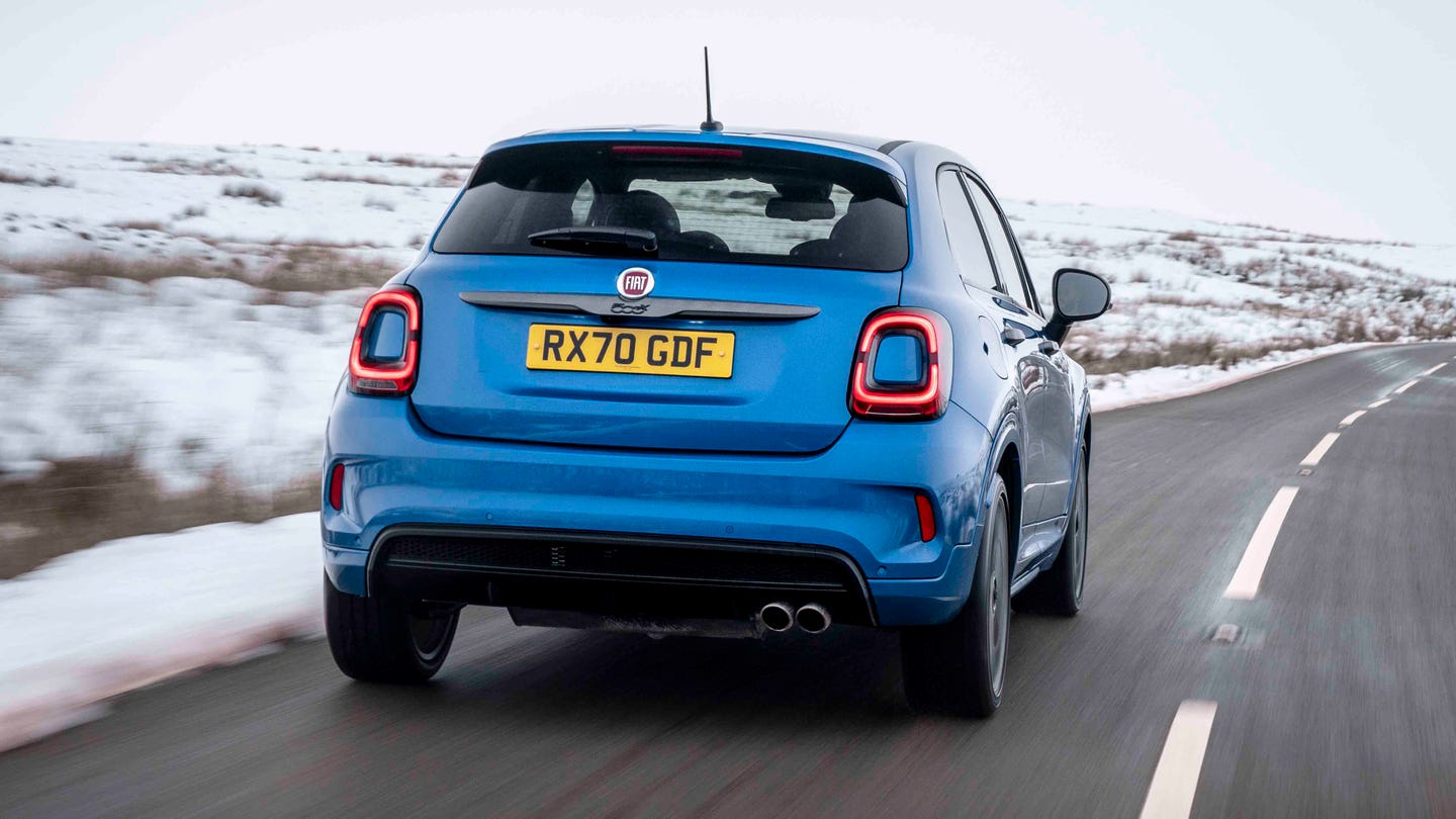 Fiat 500X Sport driving rear view