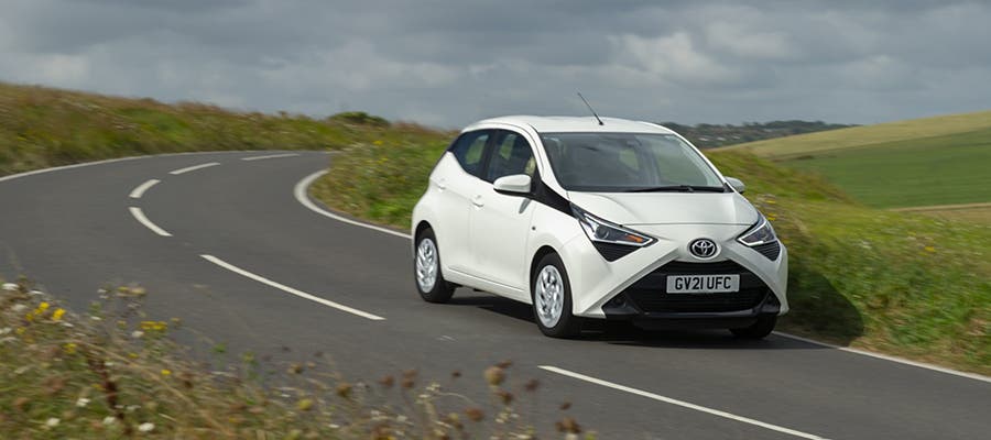 White Toyota Aygo