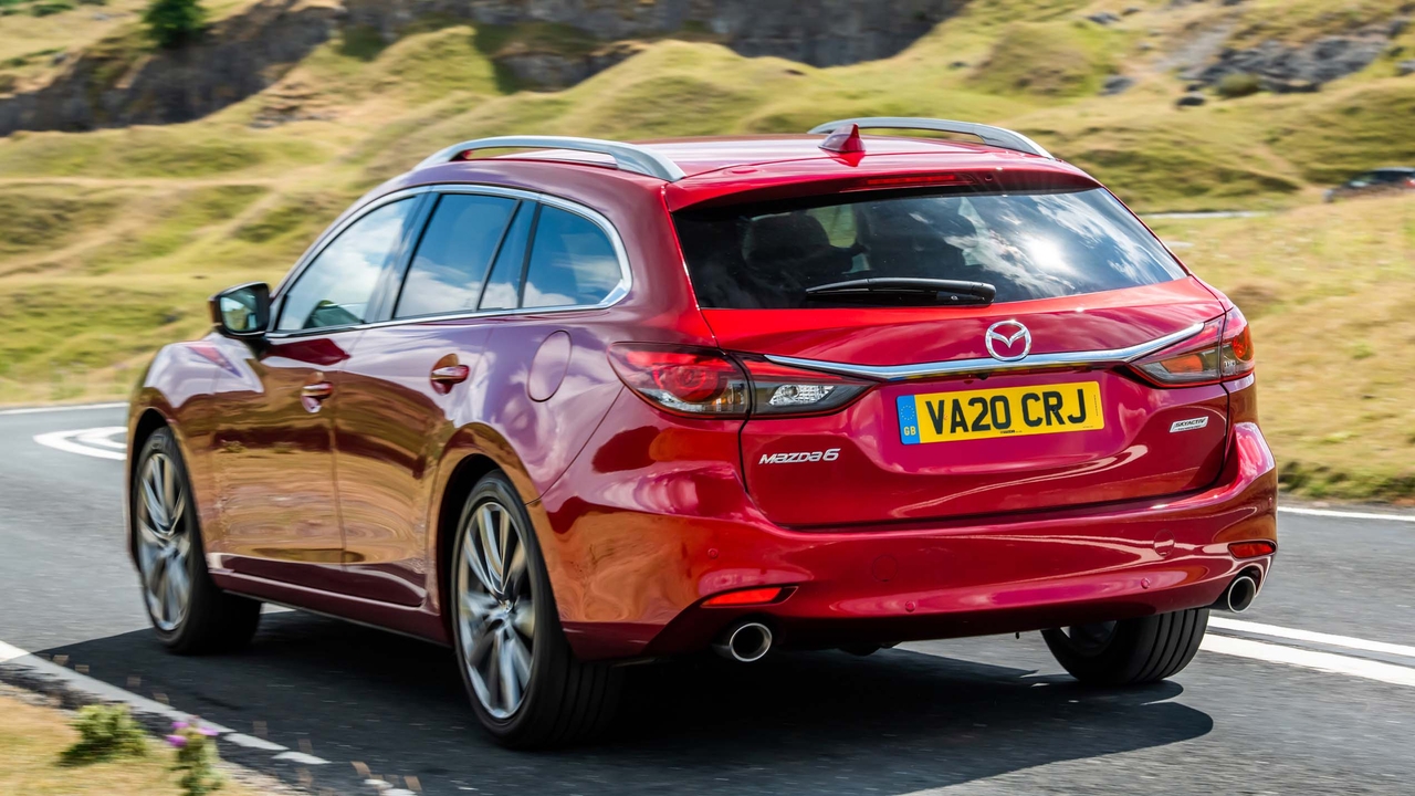 Mazda 6 Tourer driving (rear view)