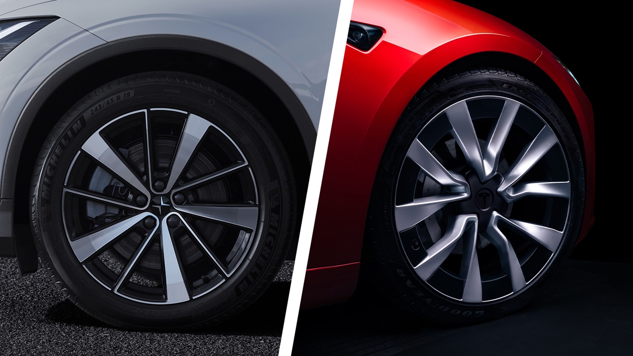 Polestar 2 vs Tesla Model 3 wheels