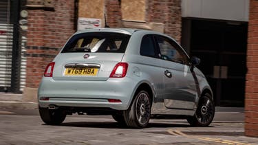 Fiat 500 driving rear view 