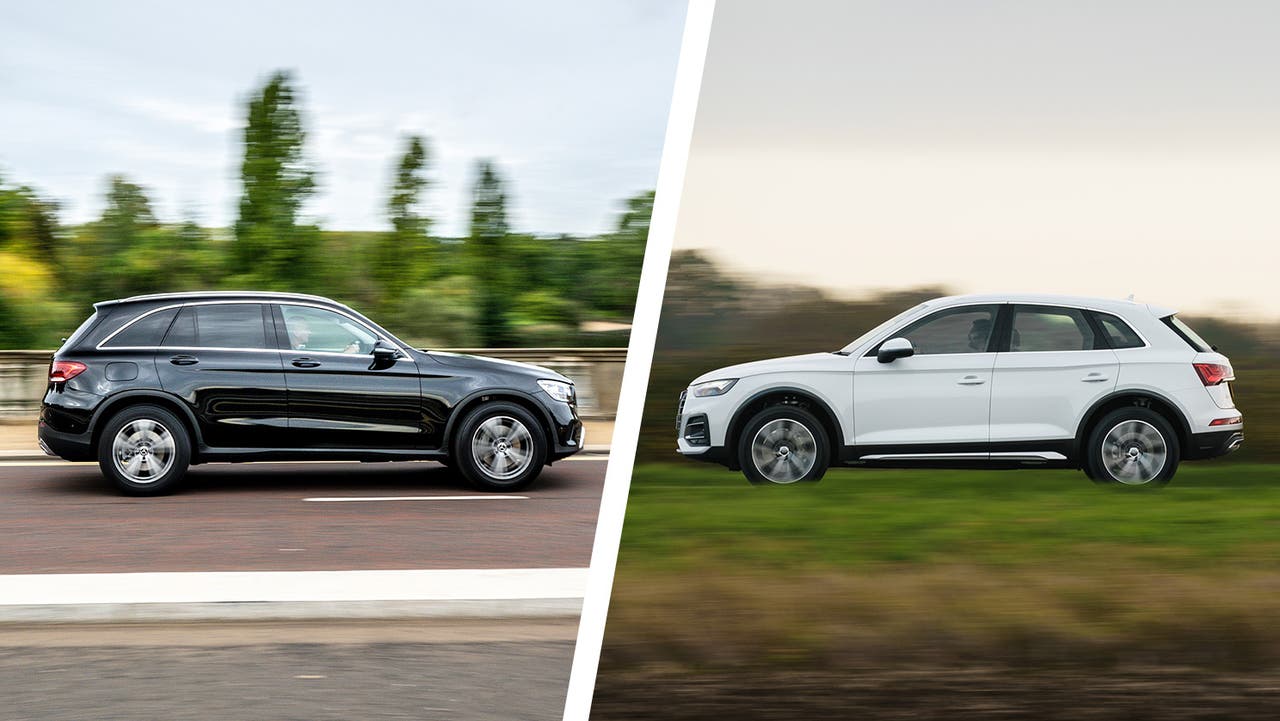 Mercedes GLC vs Audi Q5 side