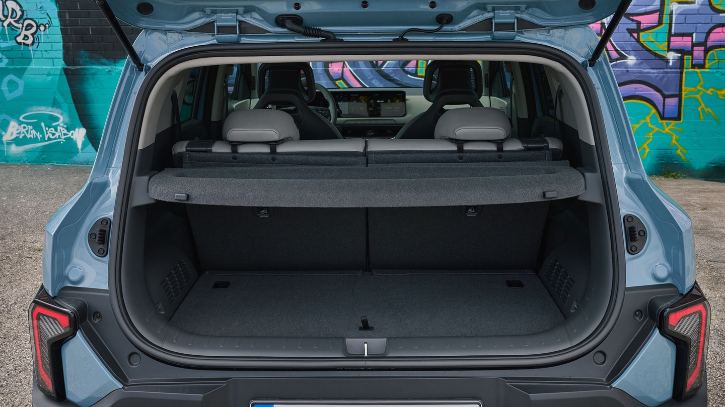 Kia EV2 boot with parcel shelf in place