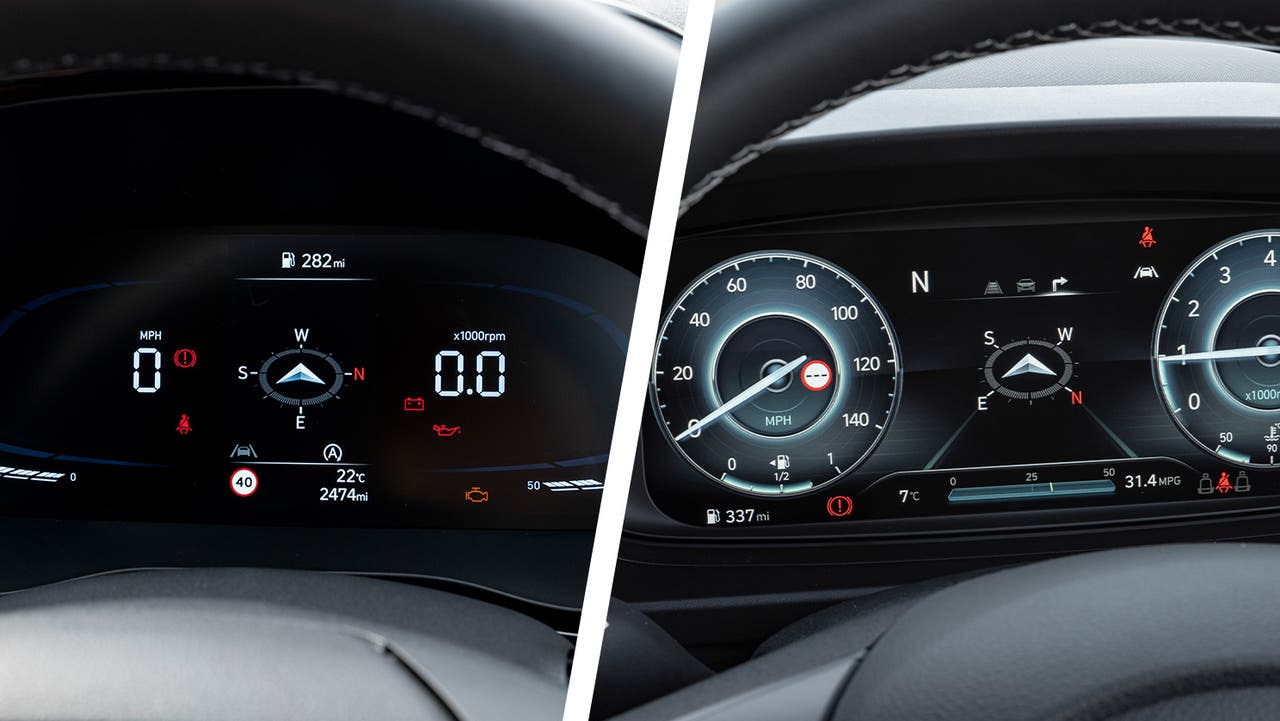 Hyundai i10 vs Hyundai i20 driver's dials