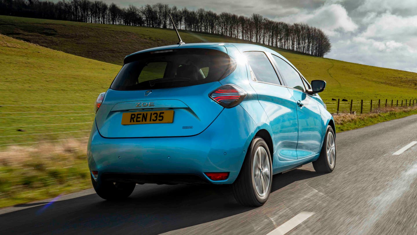 Renault Zoe driving rear view