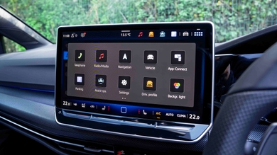 VW Golf R touchscreen home menu