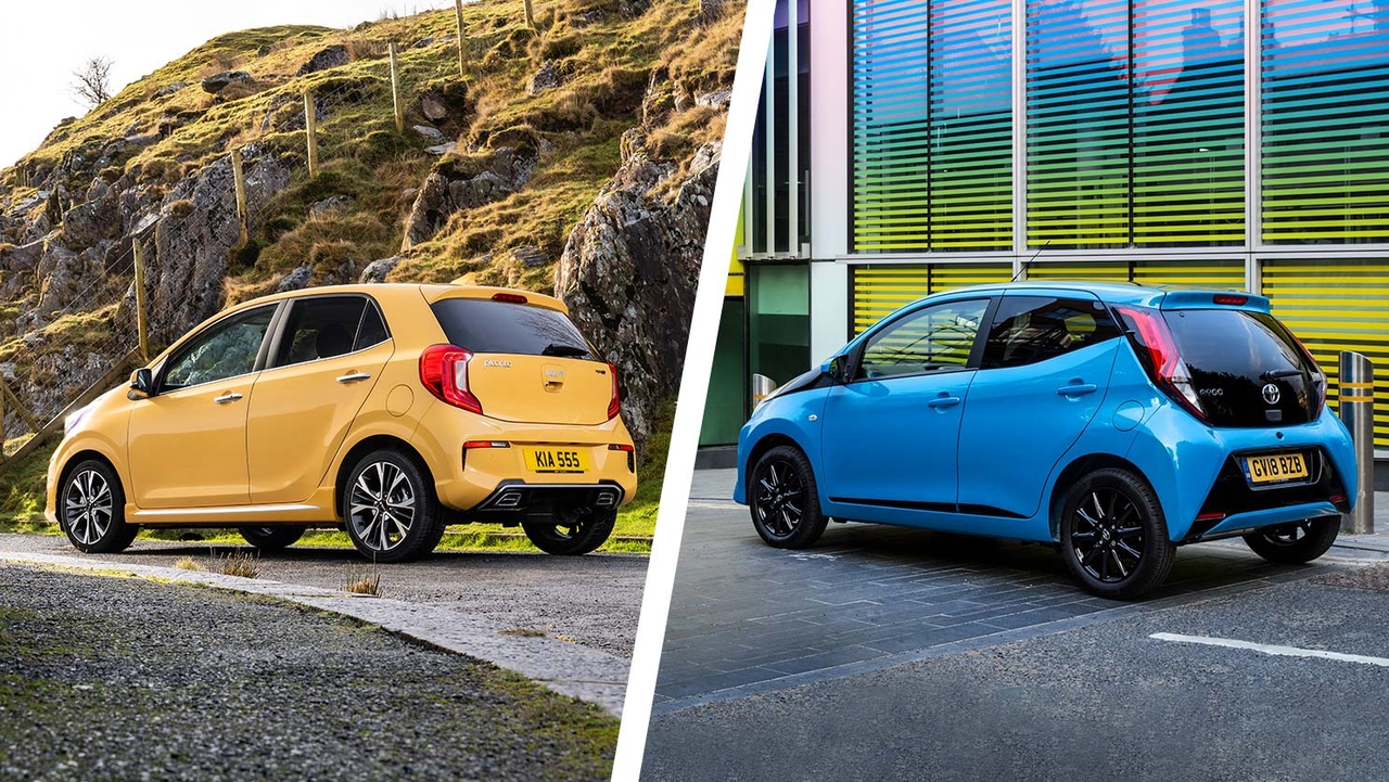 Kia Picanto vs Toyota Aygo rear three quarter