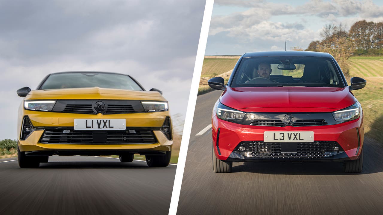 Vauxhall Astra vs Vauxhall Corsa front