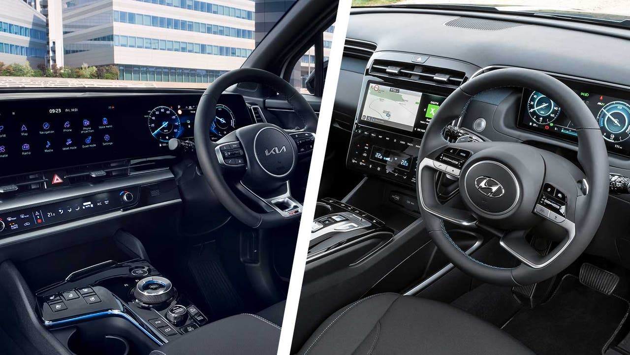 Kia Sportage and Hyundai Tucson compared - interior