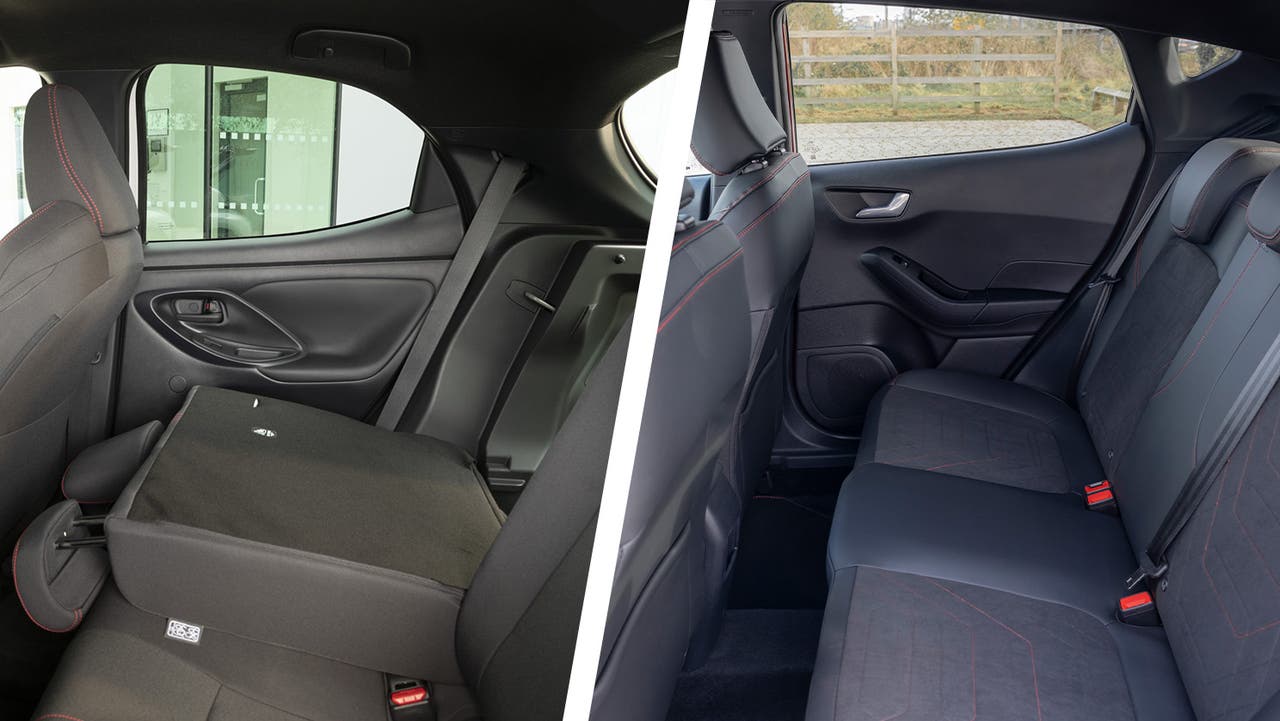 Toyota Yaris vs Ford Fiesta rear seats