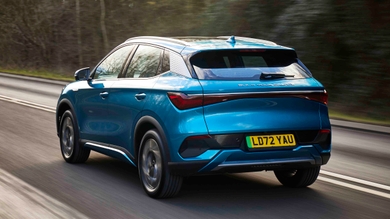 BYD Atto 3 driving rear view
