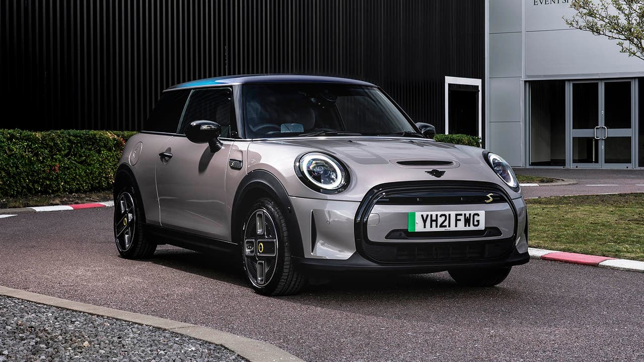 Mini Hatchback in silver, static shot