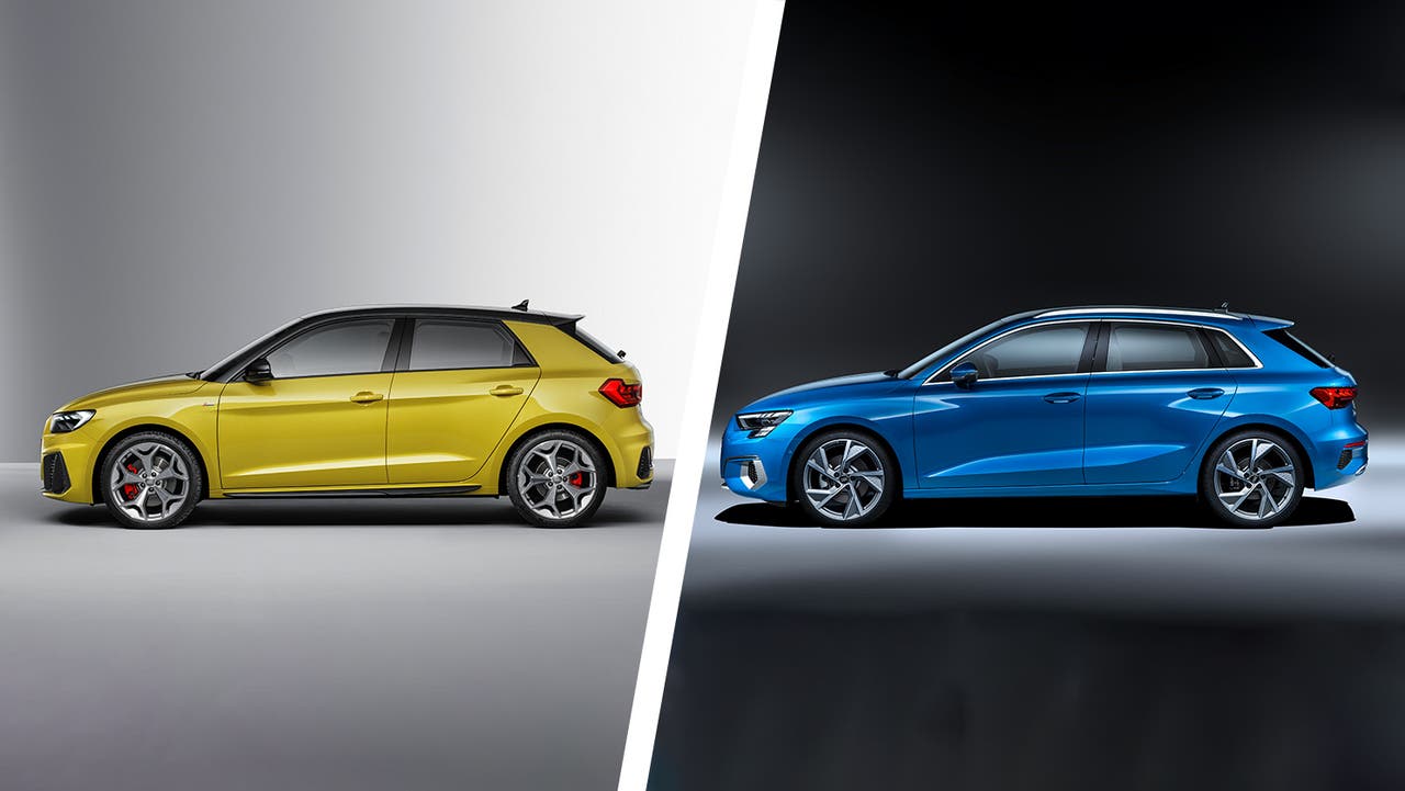 Audi A1 vs Audi A3 side shot