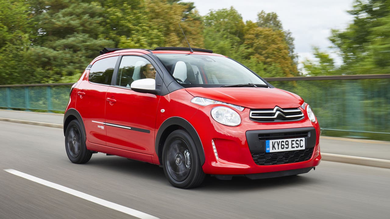 Citroen C1 in red, driving shot