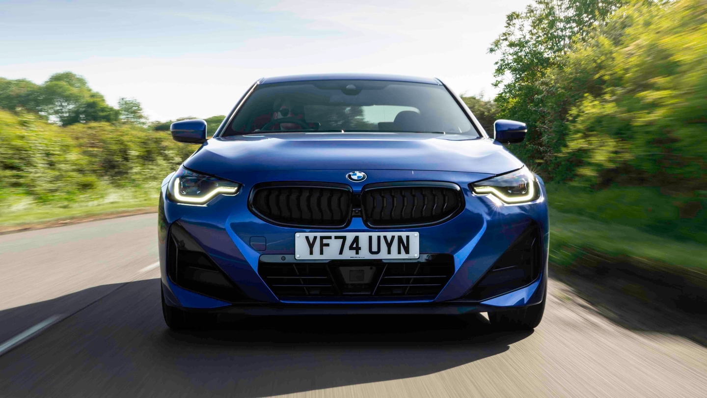 BMW 2 Series coupe driving front view