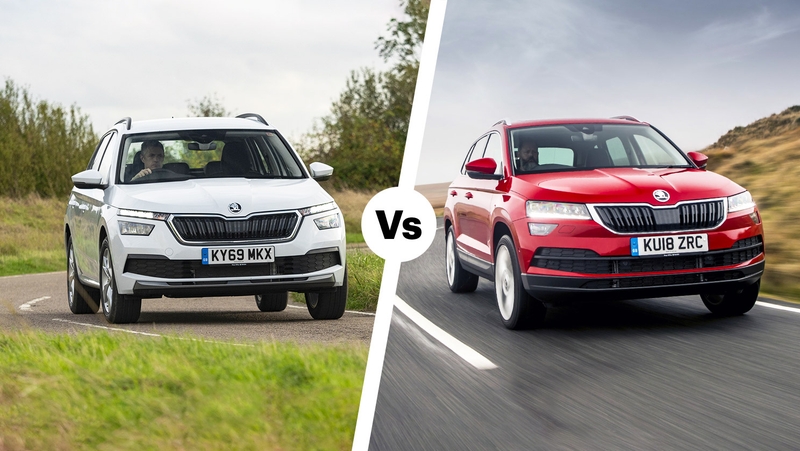 Skoda Kamiq vs Skoda Karoq – front three quarter shot