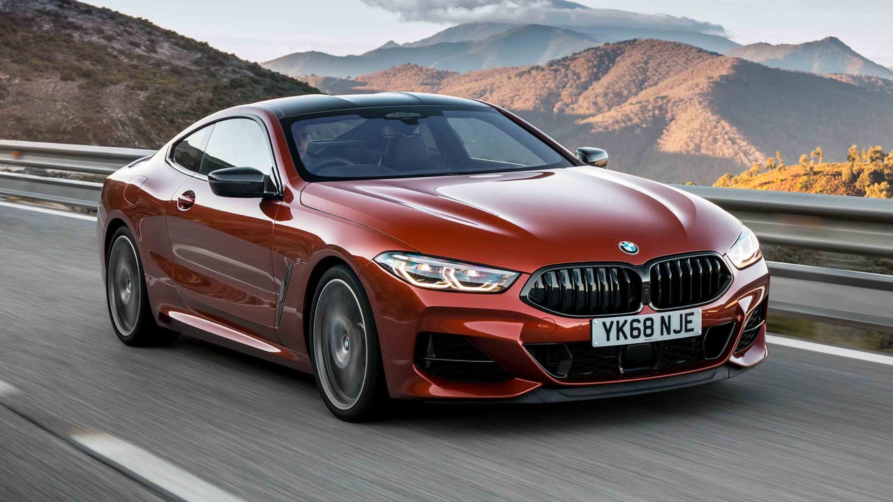 BMW 8 Series coupe driving