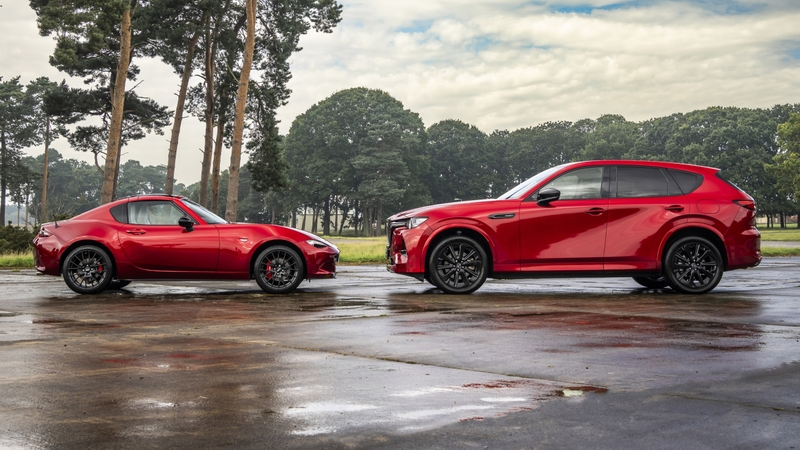 Mazda MX-5 and CX-60 nose-to-nose