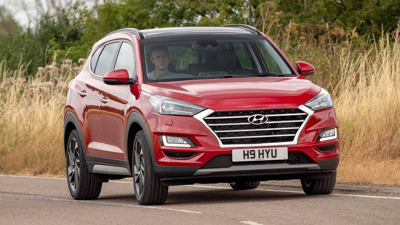 Hyundai Tucson in red