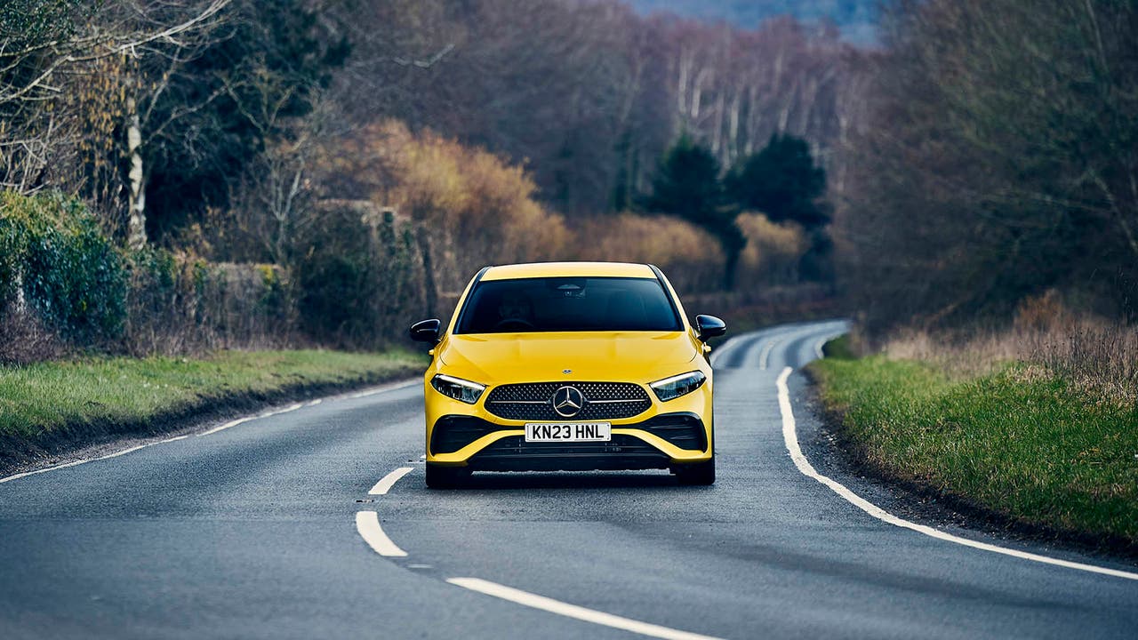 Mercedes A-Class in yellow