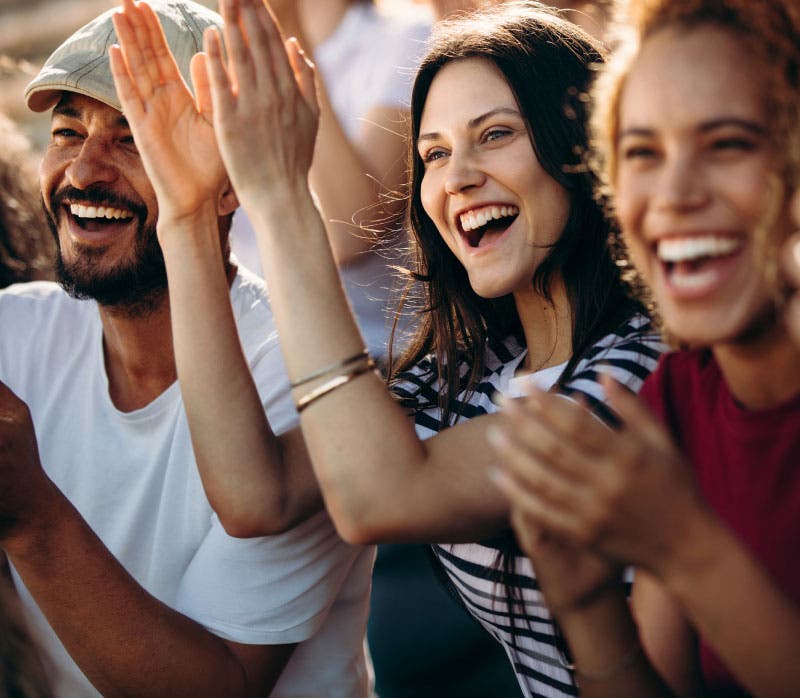 People enjoying an event