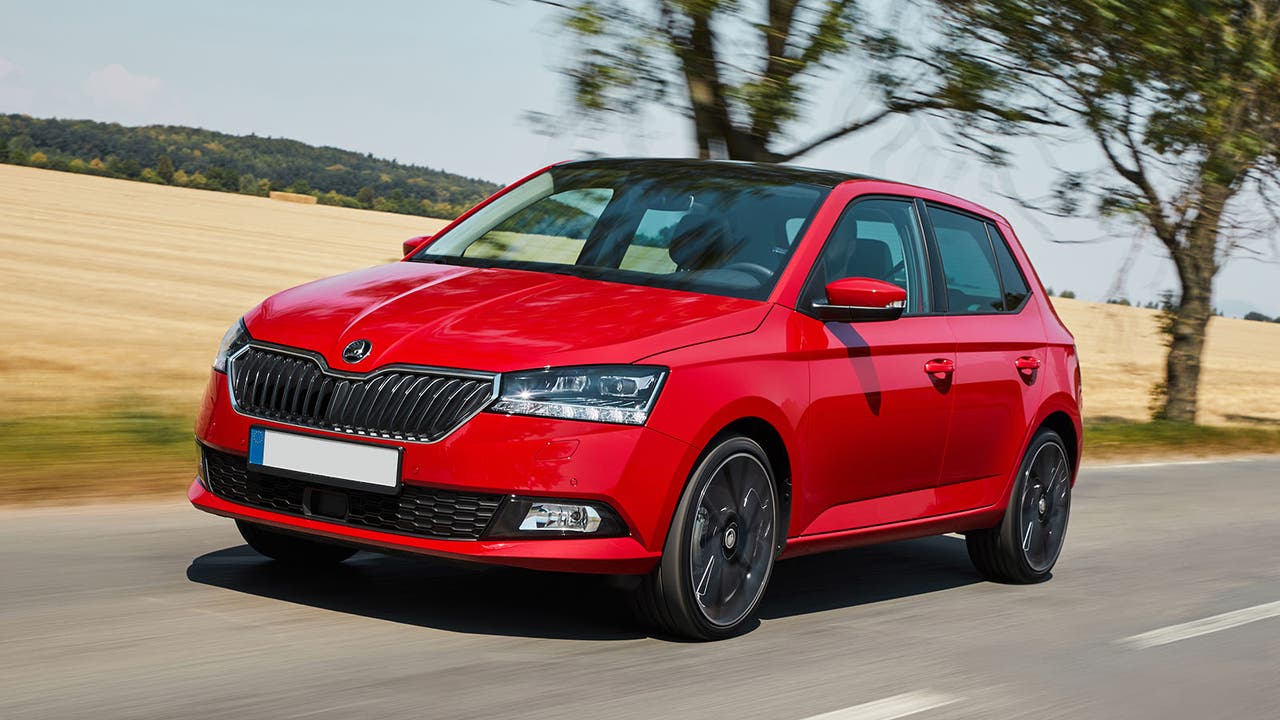 Skoda Fabia in red