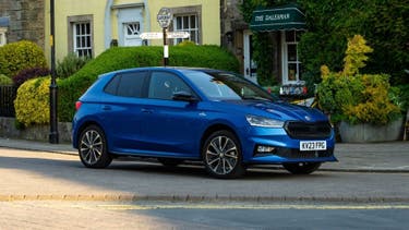 Skoda Fabia parked in Yorkshire village