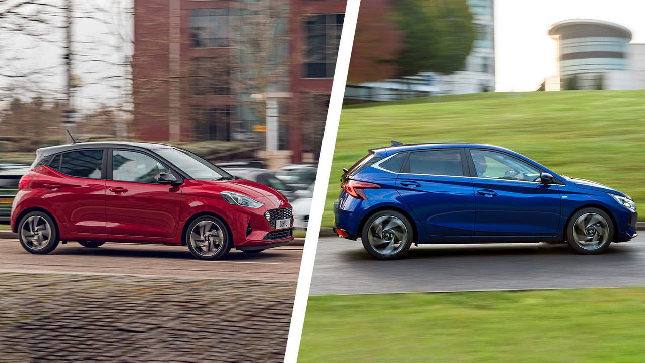 Hyundai i10 vs Hyundai i20 side